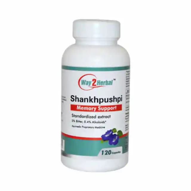 Way2Herbal Shankhpushpi (1 Bottle of 120 capsules)