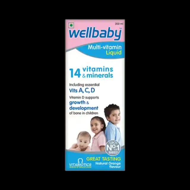 Wellbaby Multi vitamin Liquid (1 Bottle of 200 ml Liquid)