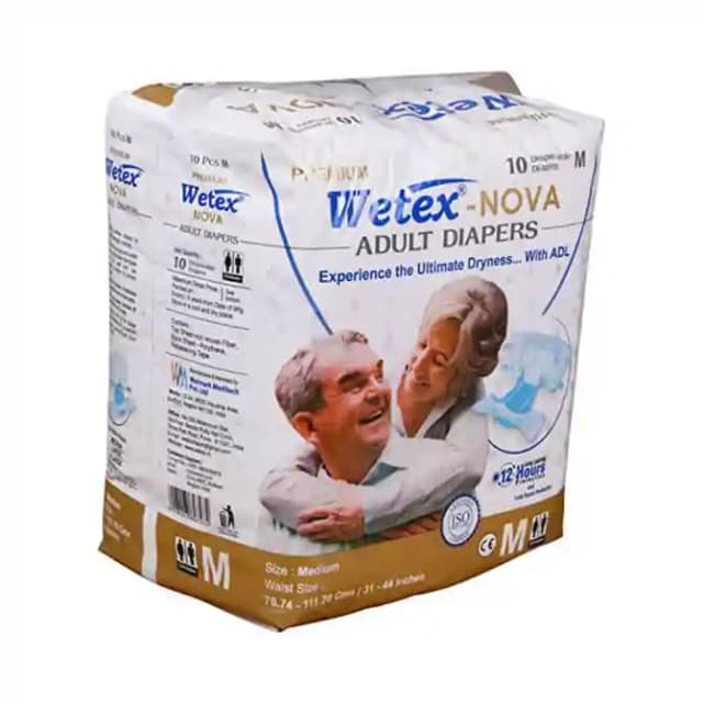 Wetex Nova Premium Adult Diaper Medium (1 Packet Of 10 pieces)