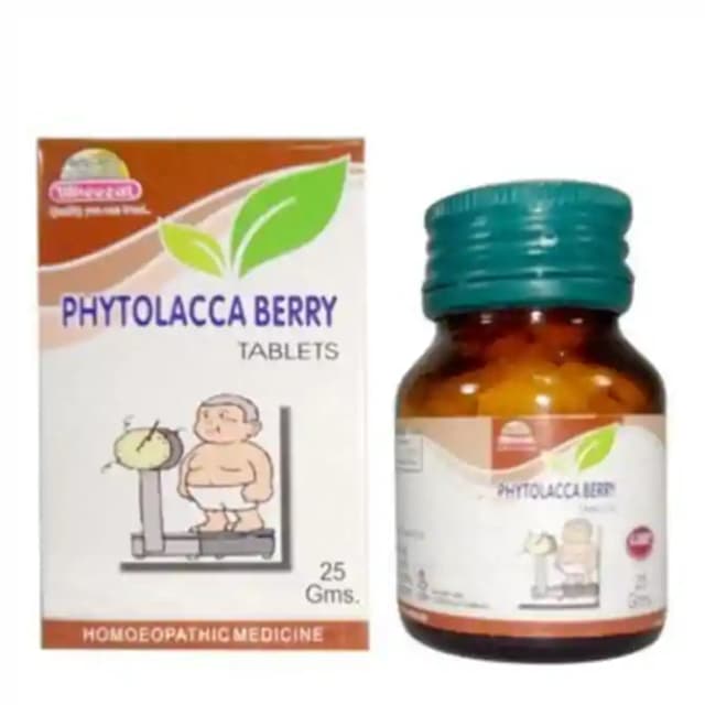 Wheezal Phytolacca Berry (1 Bottle of 25 gm tablets)