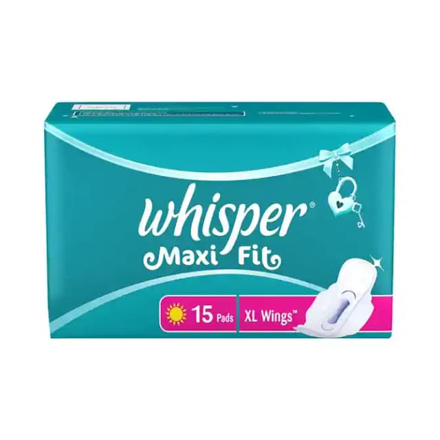 Whisper Maxi Fit L Wings Pads (1 Packet Of 15 pads)