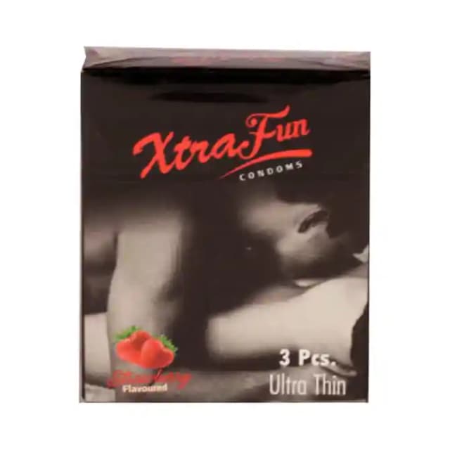 Condom Thin Xtrafun Ultra Thin Strawberry (3 Condoms in 1 Box)