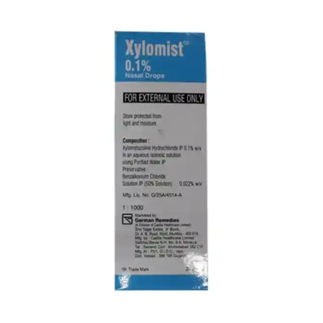 Xylomist 0.1% Nasal Drops (1 Bottle of 10 ml Nasal Drops)