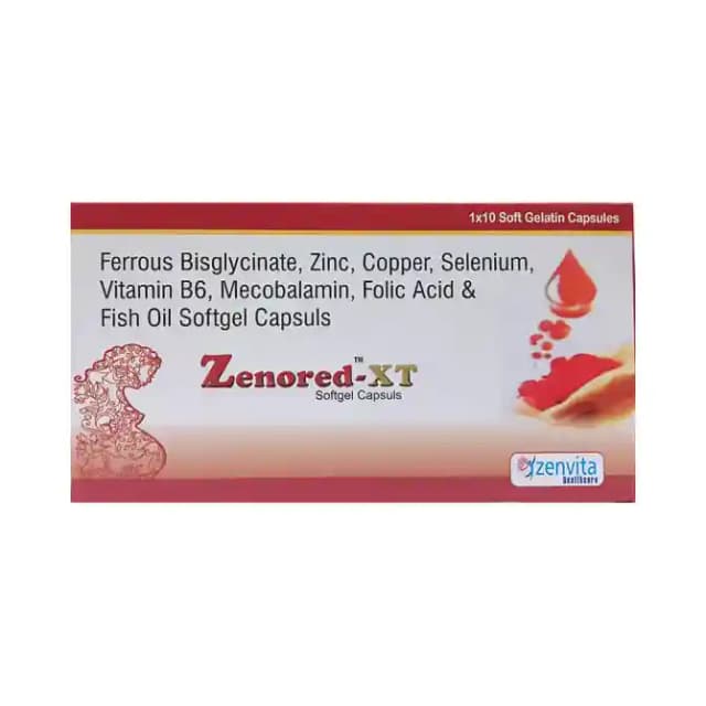Zenored XT Softgel (1 Strip Of 10 soft gelatin capsules)