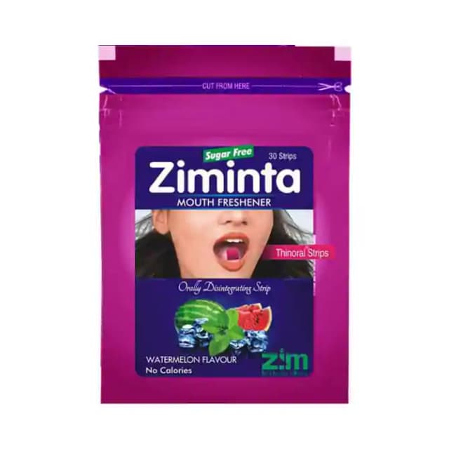 Ziminta Mouth Freshener Watermelon (1 Packet Of 30 disintegrating strips)