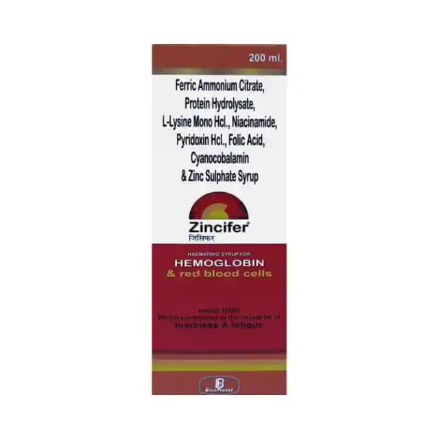 Zincifer Syrup (1 Bottle of 200 ml Syrup)