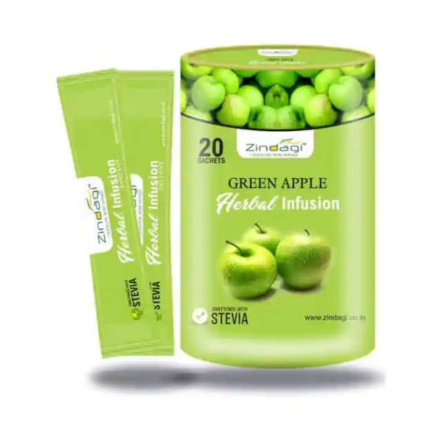 Zindagi Green Apple Herbal Infusion (1 Box Of 20 Sachets)