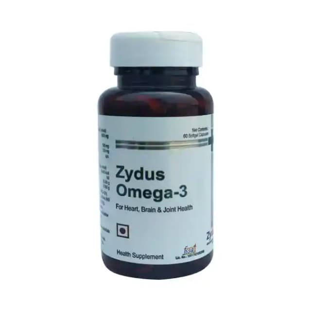 Zydus Omega 3 Softgel (1 Bottle of 60 soft gelatin capsules)